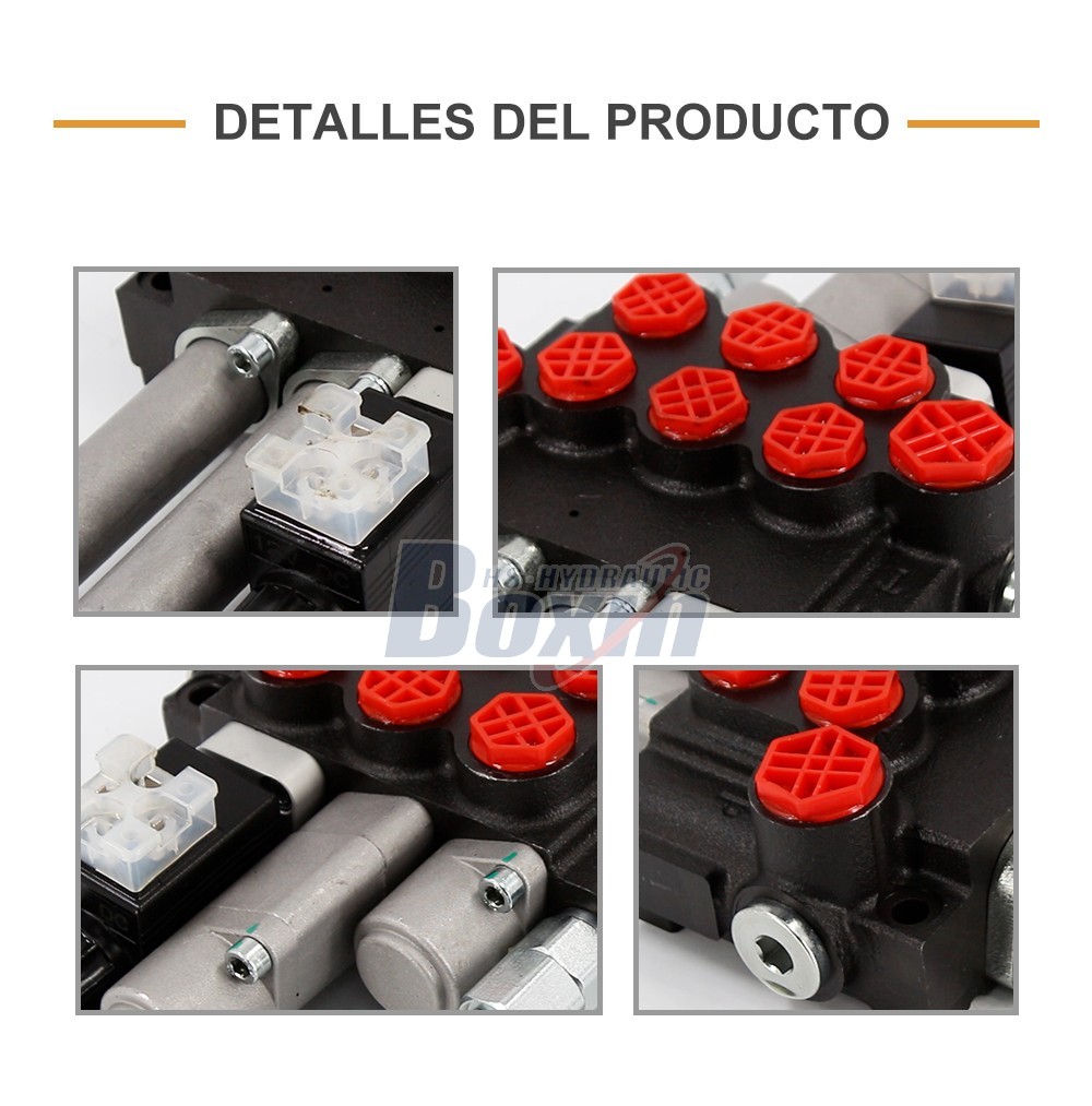 P40-BOT-BQTW1-DCOT Solenoid and Cable 3 Spool Monoblock Valve